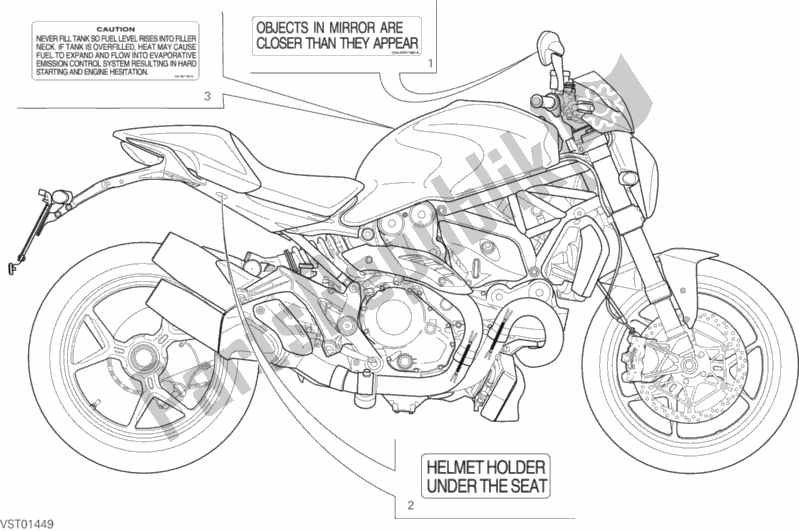 Wszystkie części do Posizionamento Targhette Ducati Monster 1200 S Stripes USA 2015